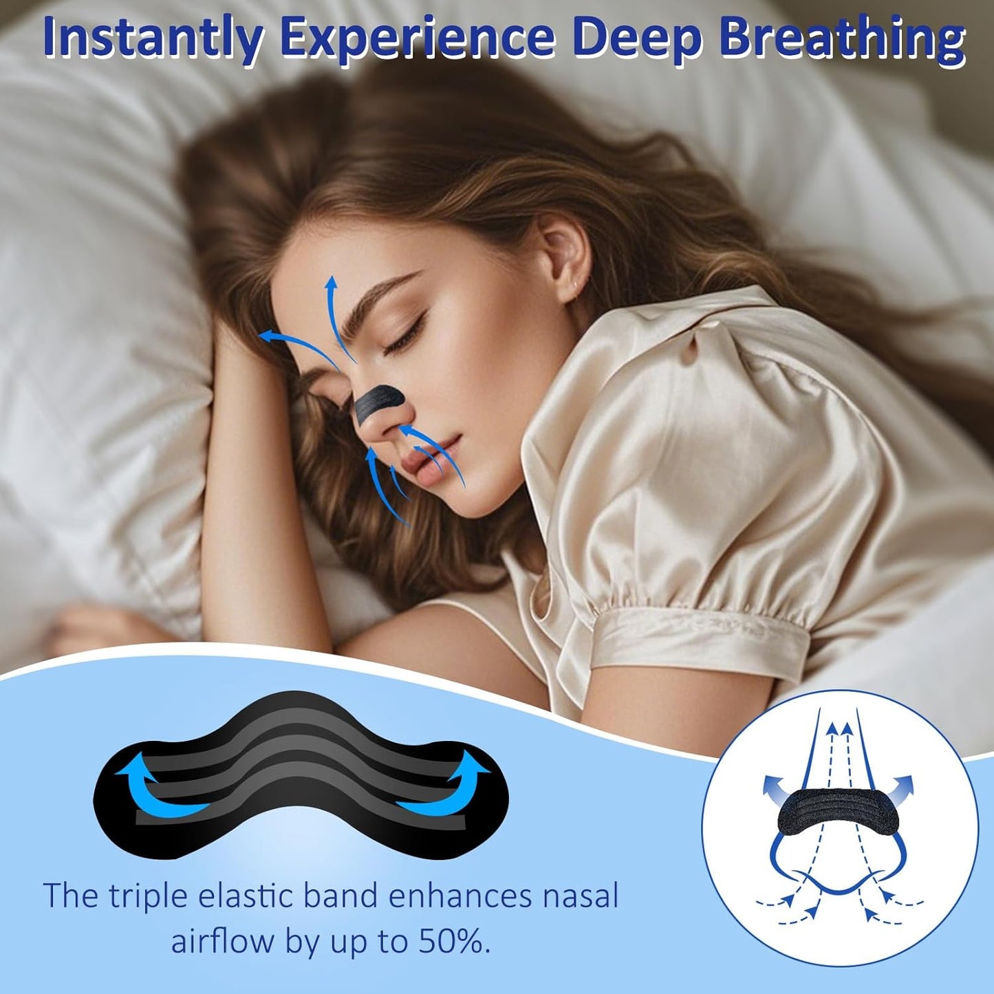 Nasal Strips for Snoring, Extra Strength Nose Strips for Breathing (60 Ct)