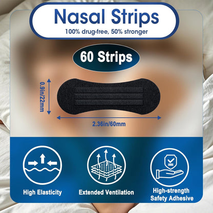 Nasal Strips for Snoring, Extra Strength Nose Strips for Breathing (60 Ct)
